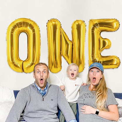 Biapian 40 Inch One Letter Balloons, Big Gold ONE Foil Balloons - Image 7