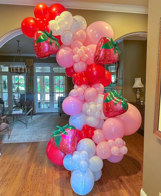 240pcs Strawberry Balloon Arch Garland Kit - Image 3