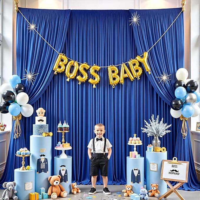 10ft×12ft Wrinkle Free Royal Blue Backdrop Curtain - Image 8