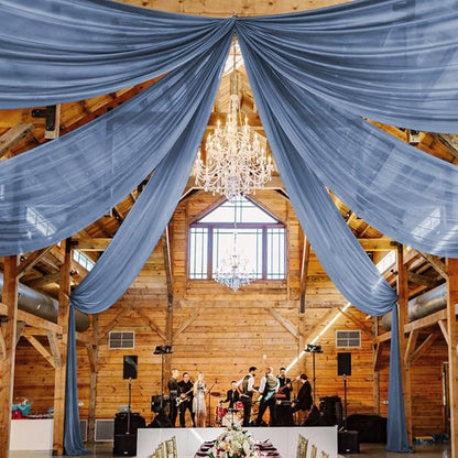 6 Panel Dusty Blue Wedding Drapes by Showgeous
