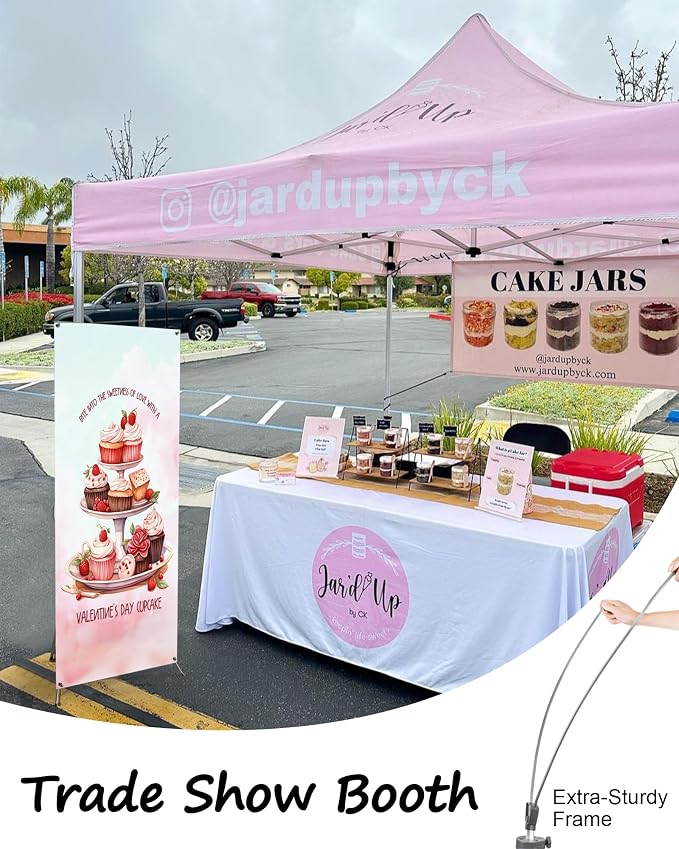 YOSE X Frame Banner Stand Fits Any Banner Adjustable Size 23"X63" to 32"X78" - Image 2