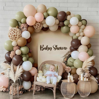 Sage Green and Brown Fall Balloons - Image 5