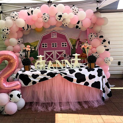 Cow Theme Balloon Arch Garland Kit, Pastel Pearl Pink Gold White Cow Print - Image 6