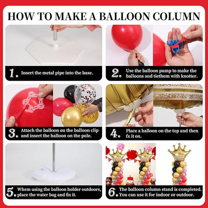 Red Black Gold Balloon Column Stand Kit Set of 2 - Image 6