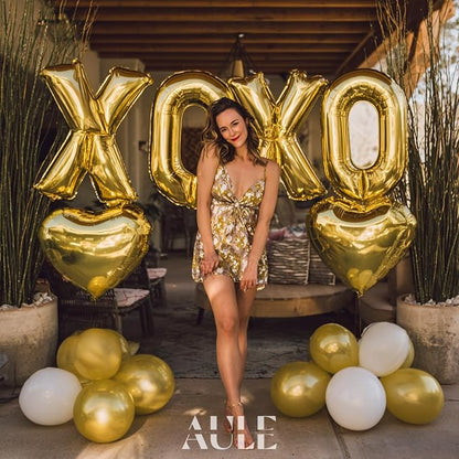 AULE 40 Inch Gold C Balloon Letter Foil A-Z Birthday Big Alphabet | Birthday - Image 4