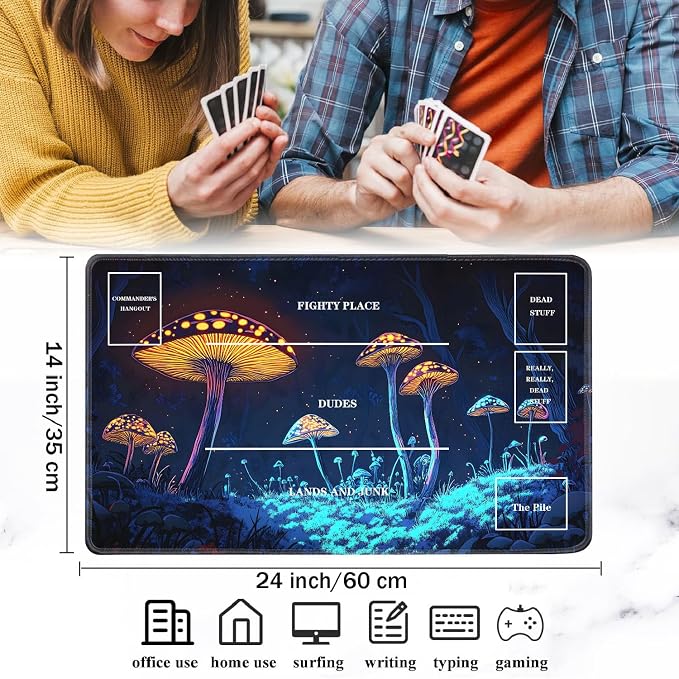 for TCG Playmat with Zones, Non-Slip Rubber Bottom Trading Card Game Mat with - Image 2