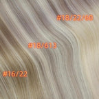 Full Shine Ash Blonde Clip in Extensions Human Hair 22 Inch PU Weft Real Hair Clip in Ash Blonde Highlights Platinum Blonde Silky Straight Remy Hair 8 PCS 120 G