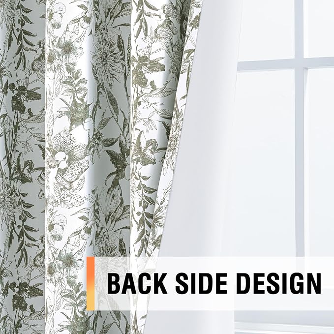 H.VERSAILTEX Blackout Curtains 96 Inch Length 2 Panels Set Floral Print Curtain - Image 5