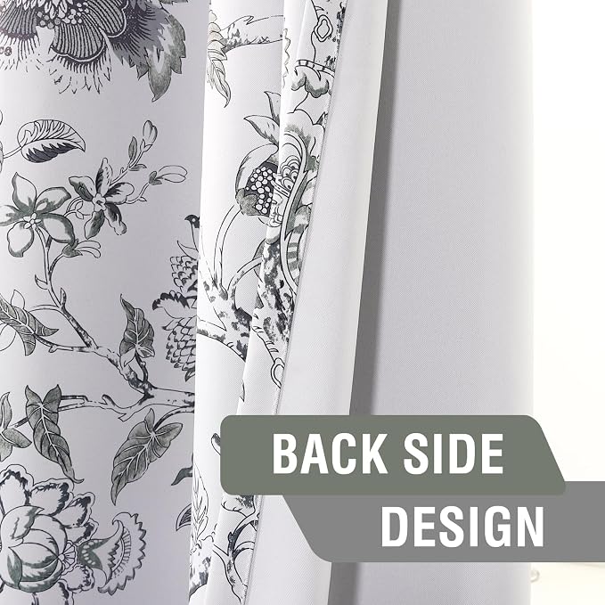 H.VERSAILTEX Blackout Curtains 96 Inch Length 2 Panels Set Floral Print Curtain - Image 6
