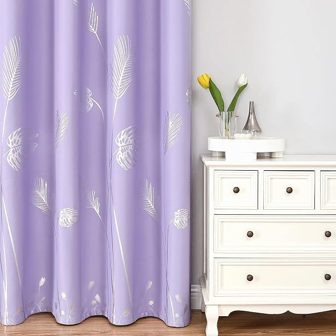 Lilac Blackout Curtains 96 Inches Long, Grommet Curtains - Image 2