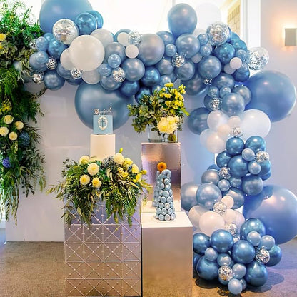 PartyWoo Metallic Light Blue Balloons 50pcs Metallic Baby Blue Color | Balloons - Image 7