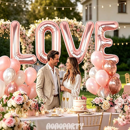Letter Balloons Rose Gold 40 Inch B Large Big Foil Mylar Balloon | - Image 5