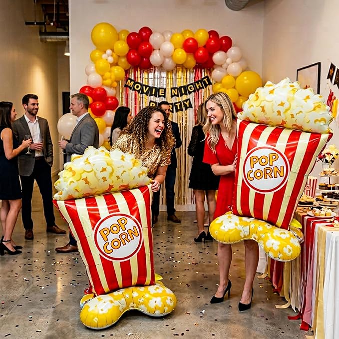 2Pcs Popcorn Balloons, Popcorn Balloon Arch Decor, Giant 44.5 Inch Standing - Image 4