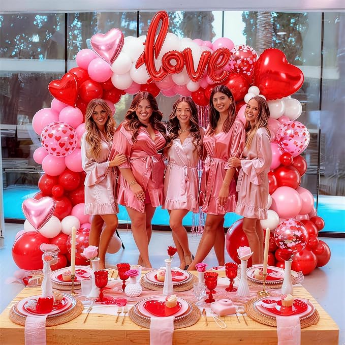 Valentines Day Balloon Arch Kit 114Pcs Red Pink White Balloon Garland Kit - Image 4