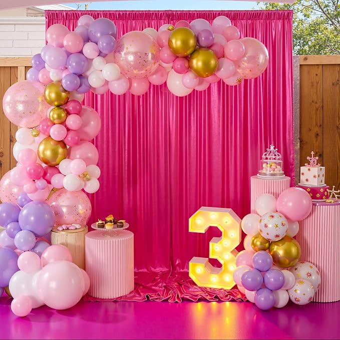20x10ft Shimmer Hot Pink Sequin Backdrop Curtain - Image 4