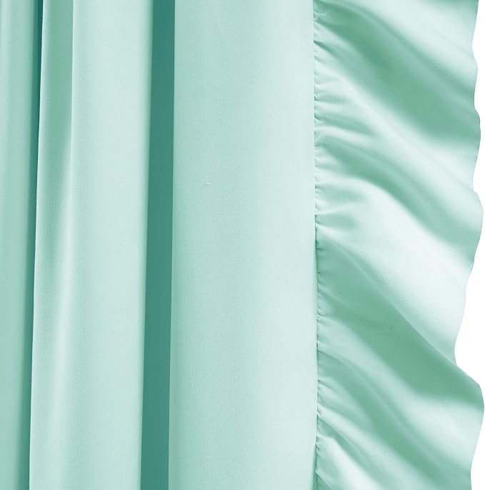 Lush Decor Reyna Ruffle Window Curtain Panel Set, Light Blue - Image 6