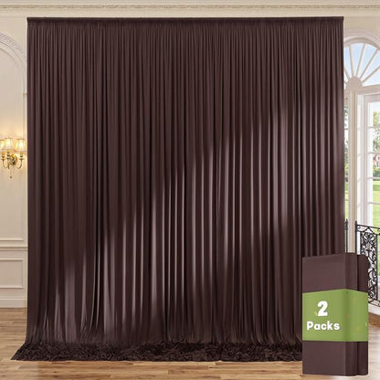 10x8 ft Wrinkle Free Brown Backdrop Curtain by ENJOYYOURPARTY