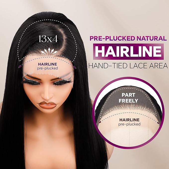 BLL Red Wig 13x4 Synthetic Lace Front Wig Pre-Plucked Glueless Long Silk Straight Wigs For Women Heat Resistant Fiber Natural Density Suitable For Daily Party Wear 26inch