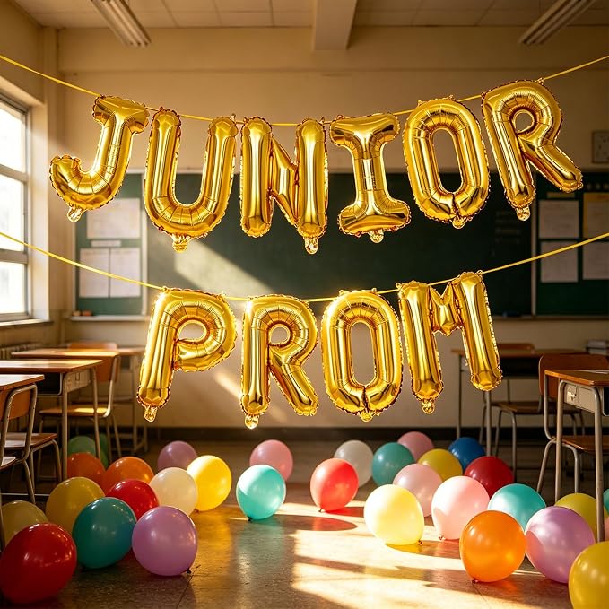 2 Set 20Pcs Gold JUNIOR PROM Letter Balloons 16in Balloon Foil Letter - Image 6