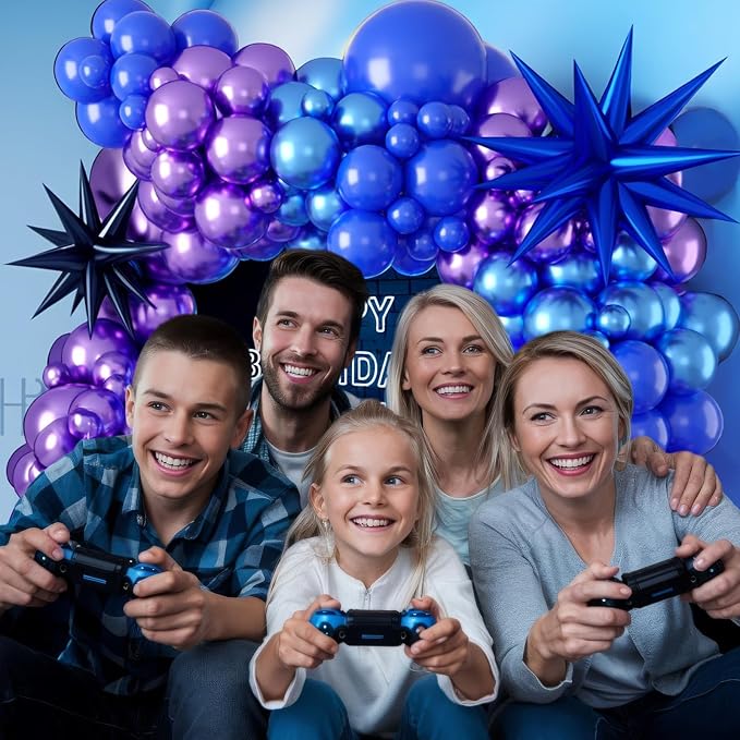 Purple Blue Balloon Arch Kit, Metallic Purple and Blue Balloons Garland Kit - Image 3