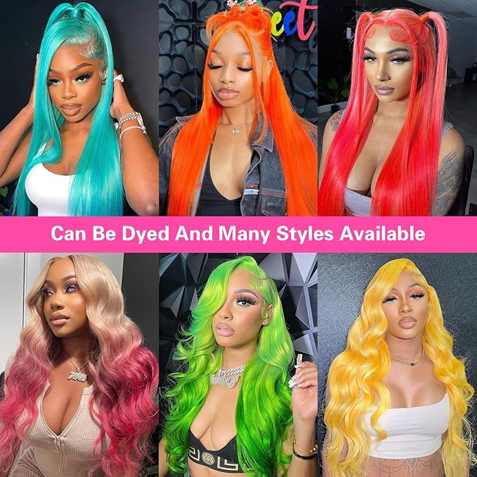 Pink Wig Human Hair 12A Body Wave Colored Wig Pre Plucked 13x4 Lace Front Wig 200 Density Pink Colored Hd Transparent Lace Frontal Wigs 30 Inch