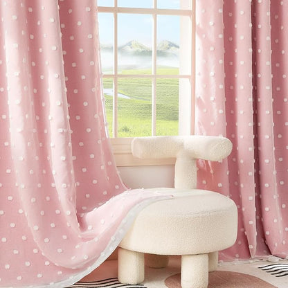 PONY DANCE Pink Curtains for Living Room 84 Inches Long, 52W x 84L, Double - Image 6