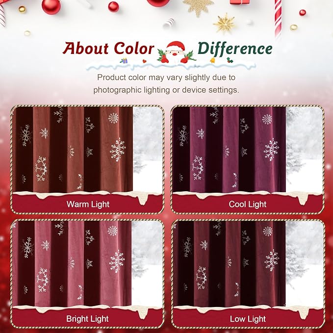 Beauoop Christmas Red Velvet Curtain - Image 9