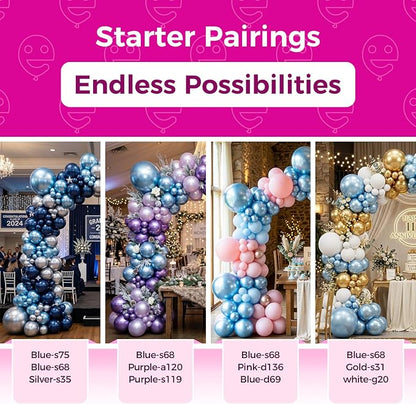 Bezente Metallic Light Blue Latex Party Balloons 100 Pack 12 inch | Chrome - Image 4