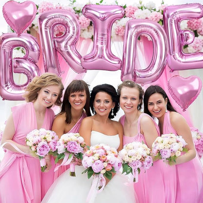 40inch Pink BRIDE Letter Balloons, Giant Pink Bride Foil Helium Balloon Banner - Image 6