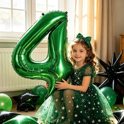 TONIFUL 4th Birthday Balloons Kit 40 Inch Dark Green Large Number 4 Balloon | - Image 5