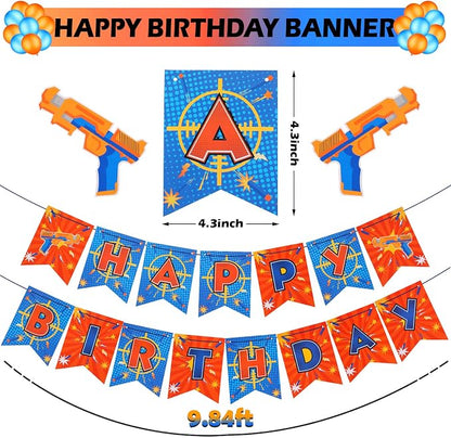 30 Pieces Dart Happy Birthday Supplies Gun Decoration Banner Latex Balloons - Image 4