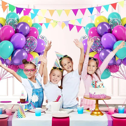 60pcs 12inch Pink Purple and Blue Balloons - Image 6