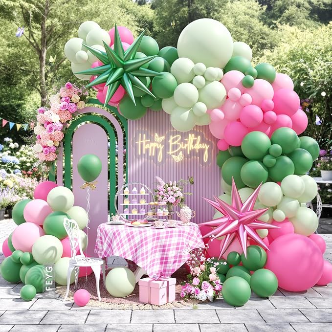 Pink and Green Balloon Arch Garland Kit by FEYG