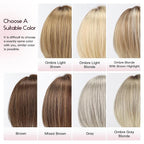 EMMOR Human Hair Toppers for Women Short Bob Real Hair with Bangs 10" Side Part Hairpieces for Women with Thin Hair 6.5" × 6.5" Larger Base Human Wig Toppers(Mixed Brown)