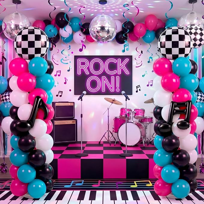 Arrowbash 2 Sets 165 Pcs 50s Rock and Roll Party Balloon Column Stand Kit | - Image 2