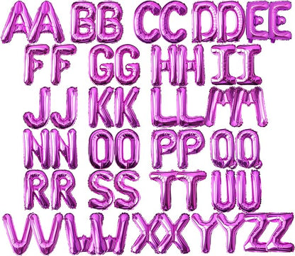 16 Inch 52Pcs Purple Letter Balloons, Reusable Shiny A-Z Foil Balloon Letters by Makeyourpartypop