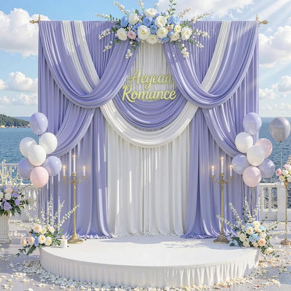 50 ft x 10 ft Wrinkle Free Lavender Backdrop Curtain - Image 2