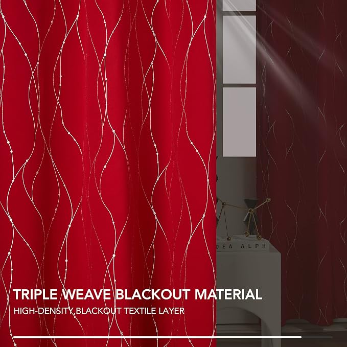 Deconovo Living Room Curtains 63 Inches Long, Thermal Insulated, Room Darkening - Image 5