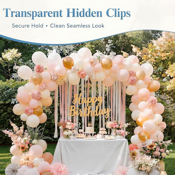 Balloon Arch Clips, 10 Pack Clear Plastic Spring Clamps | 3.5 Inch Backdrop - Image 2