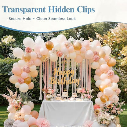 Balloon Arch Clips, 10 Pack Clear Plastic Spring Clamps | 3.5 Inch Backdrop - Image 2