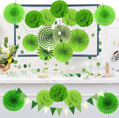 Party Decoration, Pom Poms Flowers, Garlands String Polka Dot and Triangle - Image 6