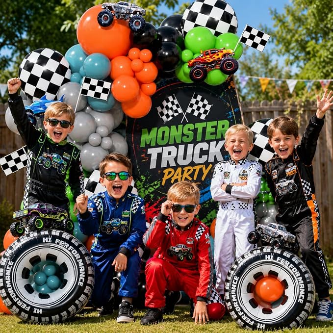 171Pcs Monster Truck Balloons Garland Arch Kit - Image 4