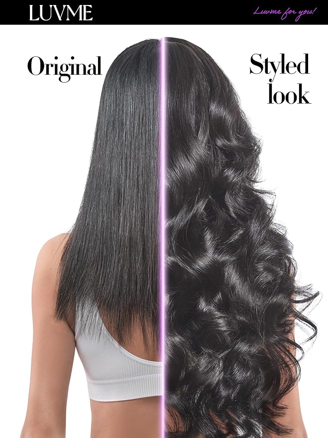 LUVME Straight Seamless 110g 7Pcs Clip in Hair Extensions Full Max with 18inch Remy Human Hair Extensions, Natural Black 100% Real Soft Human Hair