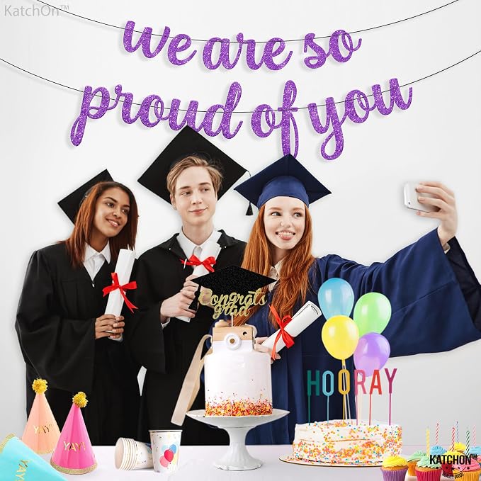KatchOn Purple Graduation Decorations 2026 10 Feet | We are So Proud of You - Image 7