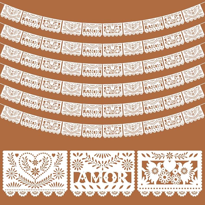 TaoBary 6 Pcs Papel Picado Mexican Wedding Cielito Lindo Party Decor 118 Feet by TaoBary