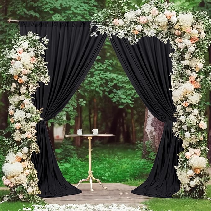 10ft x 7ft Black Backdrop Curtain - Image 2