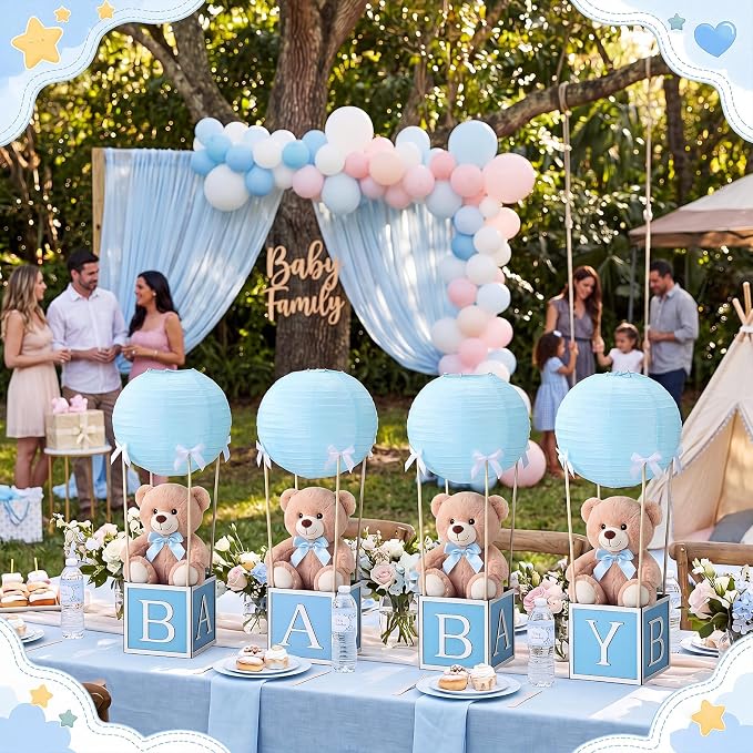 4 Sets Baby Shower Hot Air Balloon Tables Centerpieces - Image 7
