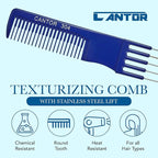 Lift Teasing Comb and Hair Pick 1 Pack Stainless Steel Lifts - Chemical and Heat Resistant Detangler Anti Static Comb For All Hair Types By Cantor