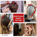 30 Pack Alligator Hair Clips for Styling, Sectioning Crocodile hair Clips Professional Barber Accessories for Salon of Thick Curly Volume Hair (Red)