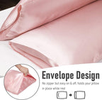 Tyfitb Satin Pillowcase for Hair and Skin, Coral Pillowcases Set of 2, Cooling Pillow Cases Standard Size(20×26 Inches), Soft Luxury Satin Pillowcase with Envelope Closure